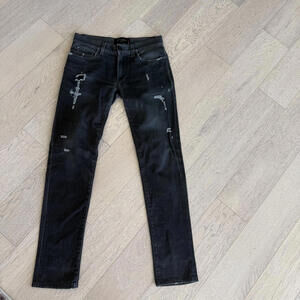 Dolce & Gabbana Women’s Slim Fit Distressed Black Denim Jeans